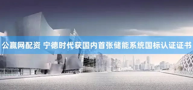 公赢网配资 宁德时代获国内首张储能系统国标认证证书