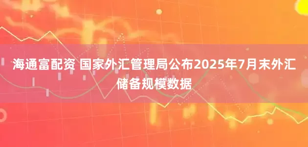 海通富配资 国家外汇管理局公布2025年7月末外汇储备规模数据